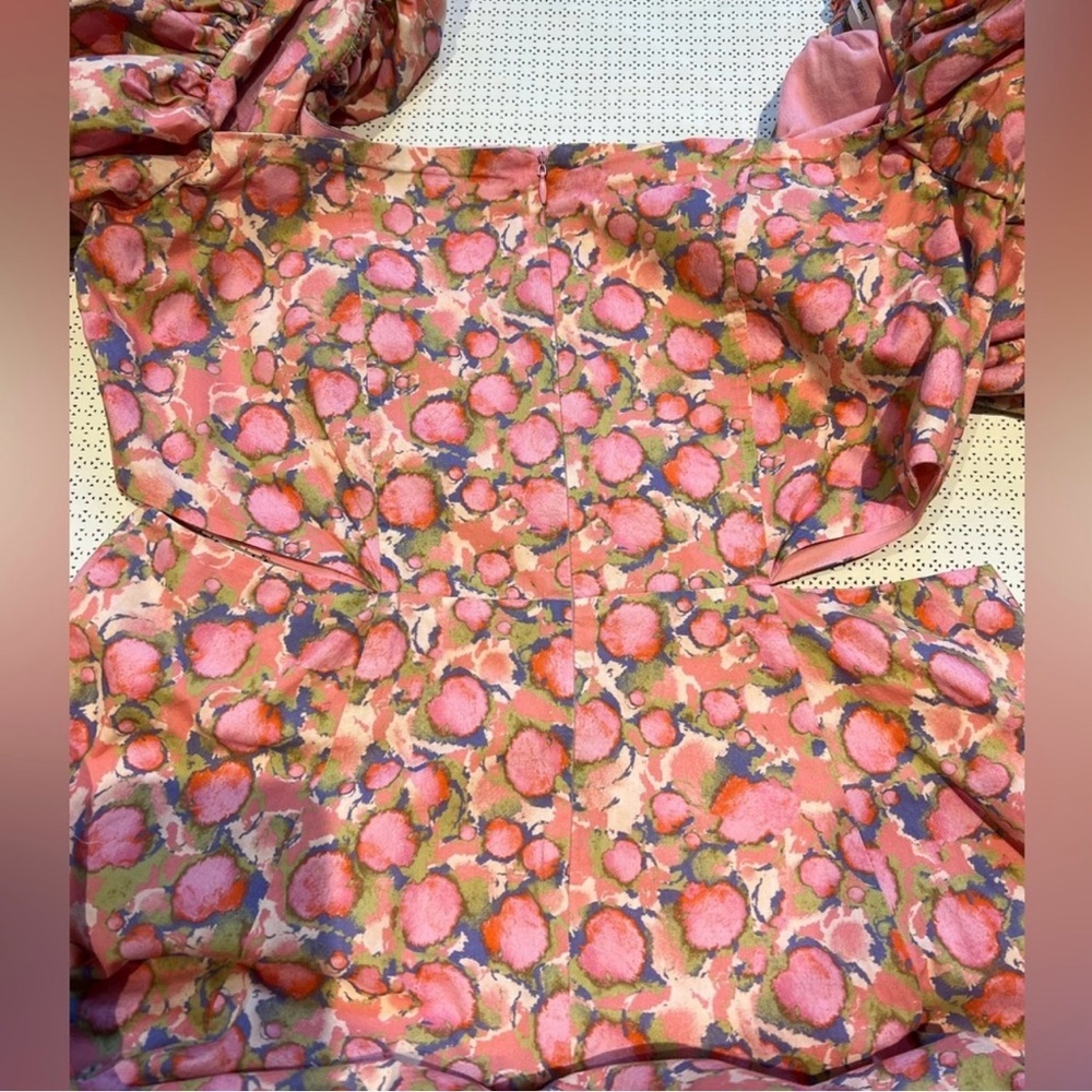 Aureta by Anthropologie Ada Mini Floral Puff Sleeve Dress Size L - Picture 8 of 14